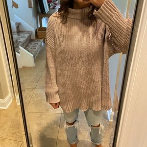 Aerie chenille oversized turtleneck sweater